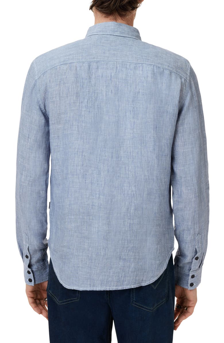 John Varvatos Ben Linen Button-Up Shirt, Alternate, color, Fountain Heather