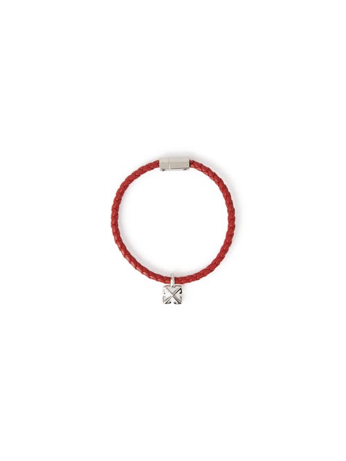 Off-white Arrow Red Leather Bracelet In Metallic