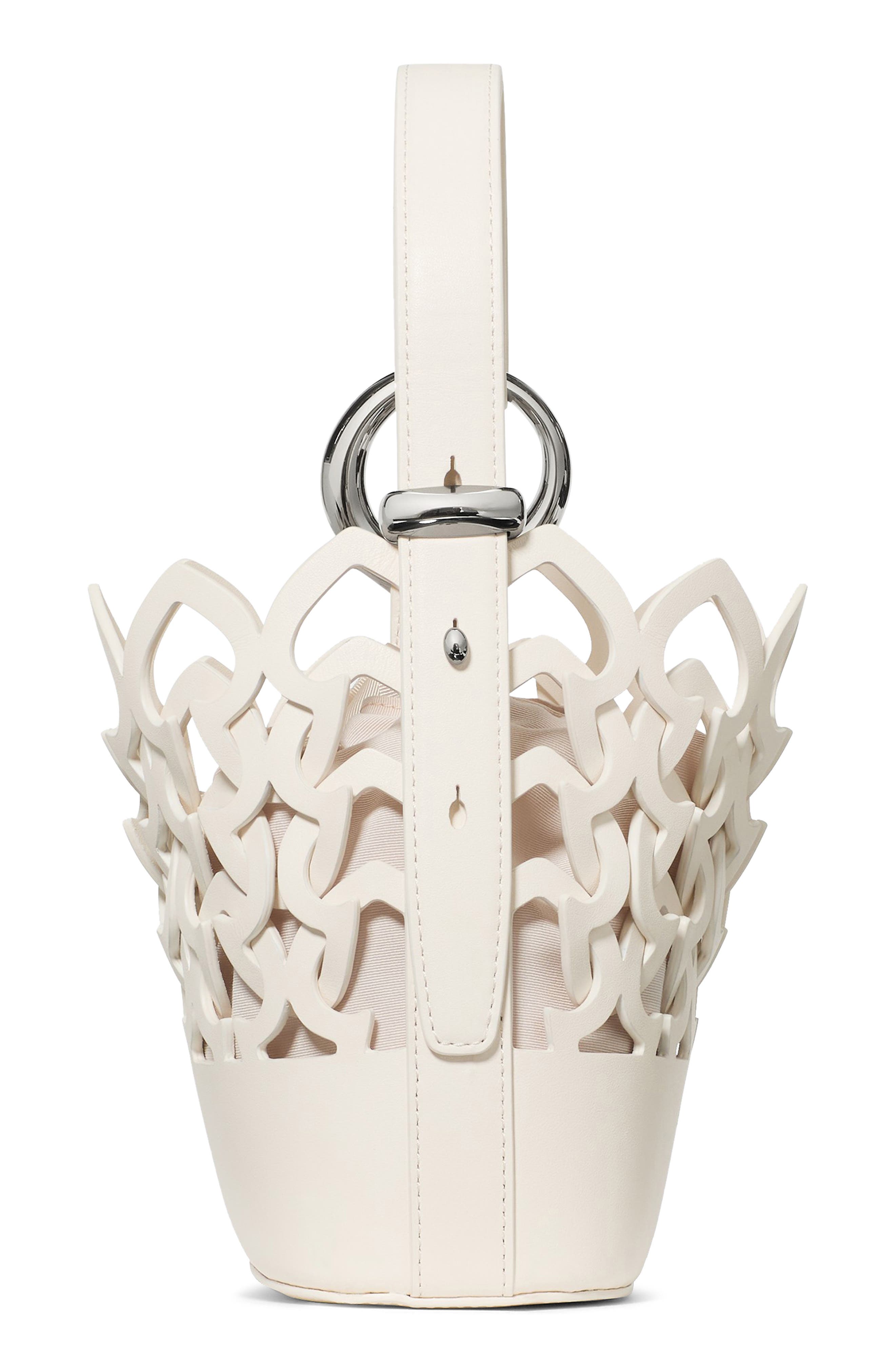 Kate Spade New York halo woven mini bucket bag, Main, color, Cream