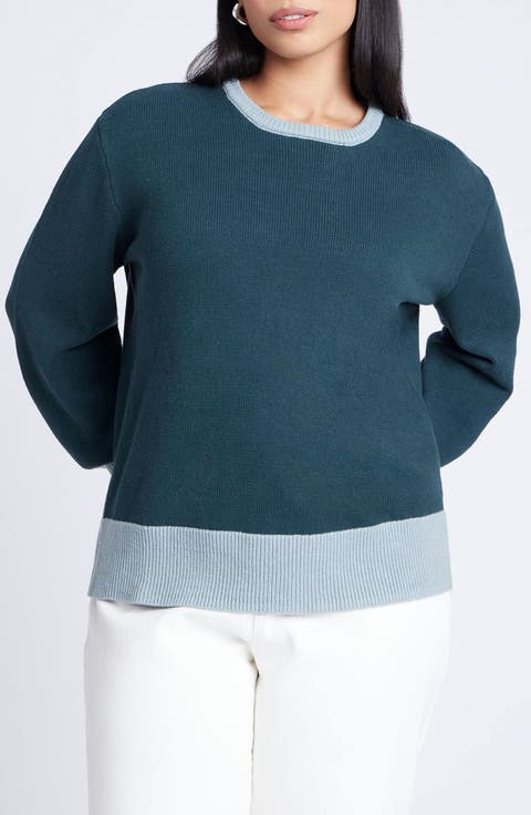 Contrast Rib Sweater
