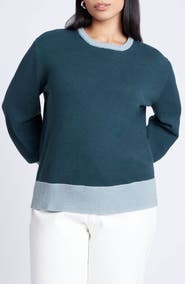 ELOQUII Contrast Rib Sweater
