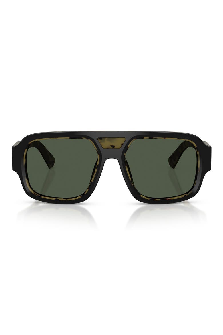 55mm Polarized Square Sunglasses, Main, color, BLACK YELLOW HAVANA / POLAR