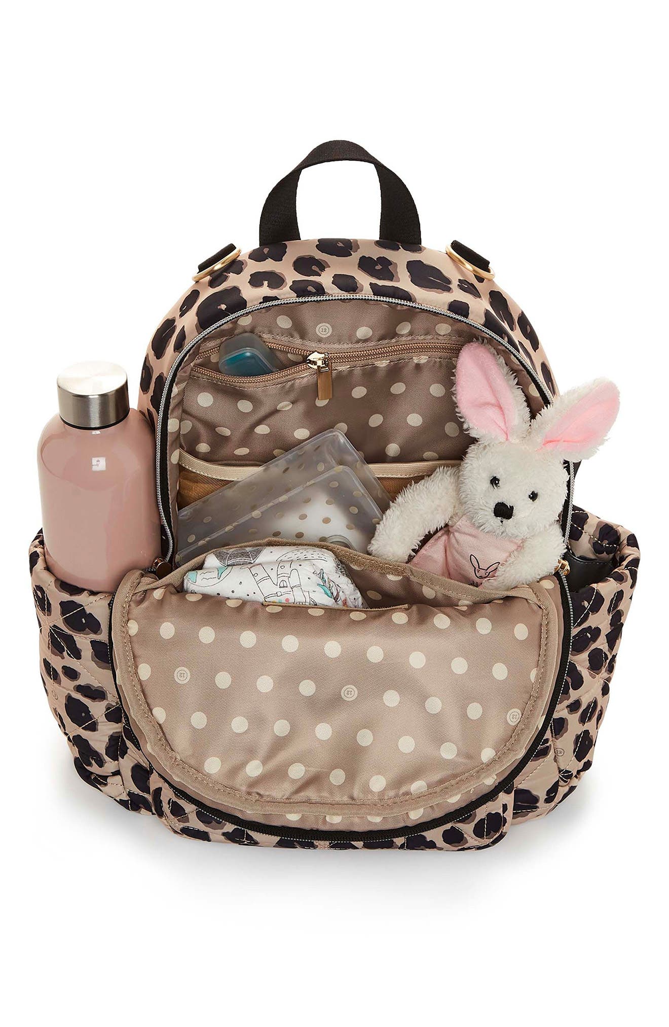 TWELVElittle Little Companion Quilted Nylon Diaper Backpack, Alternate, color, Leopard