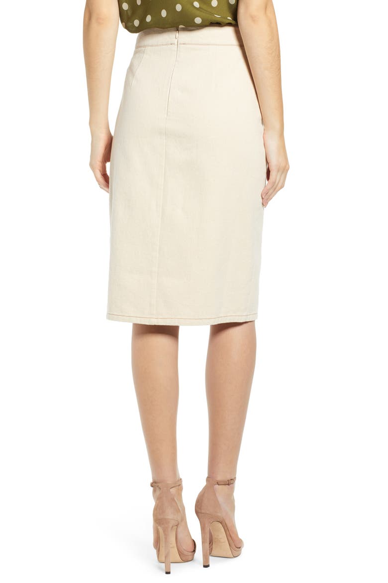 Chriselle Lim Marine Midi Skirt, Alternate, color, BONE