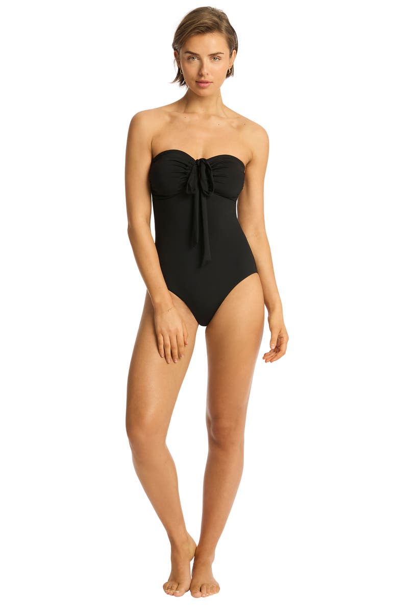 Sea Level Essentials Halter One-Piece Swimsuit, Alternate, color, 