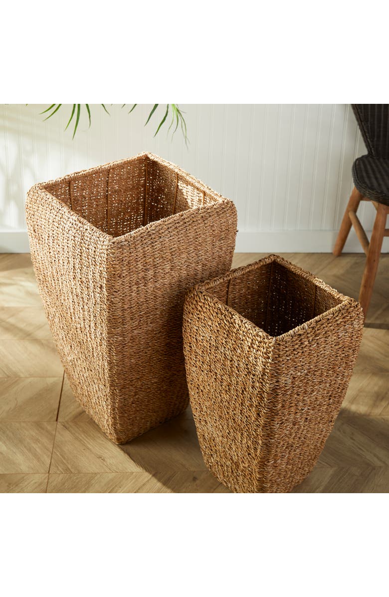 Napa Home & Garden Seagrass Tall Square Planters, Set of 2, Alternate, color, Brown