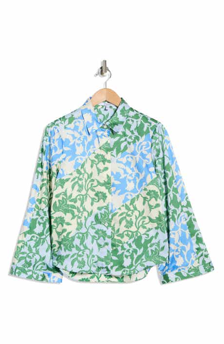 Derek Lam Milad Oversize Bell Sleeve Button-Up Shirt