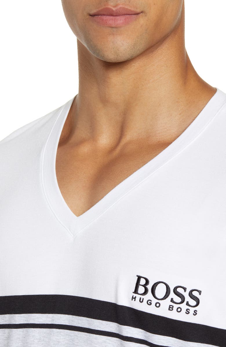 BOSS Stripe V-Neck T-Shirt, Alternate, color,