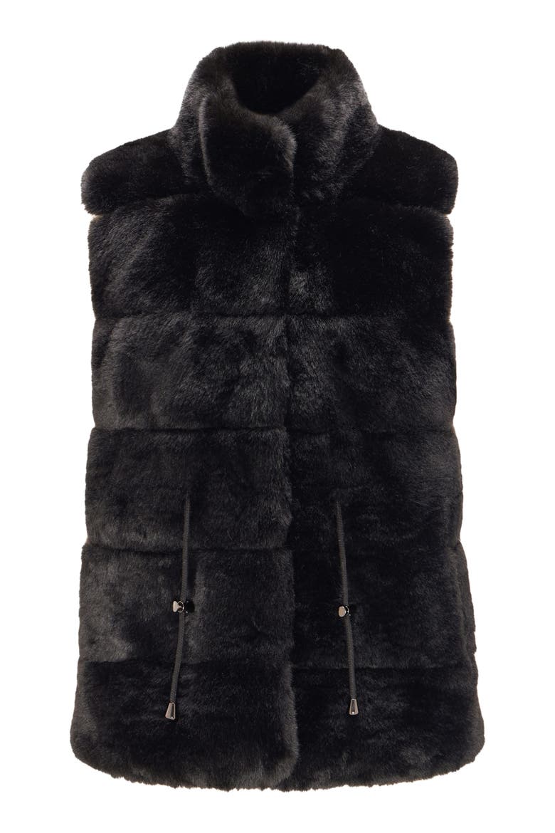Fur-Free Rex Rabbit (Faux Fur) Vest, Alternate, color, BLACK