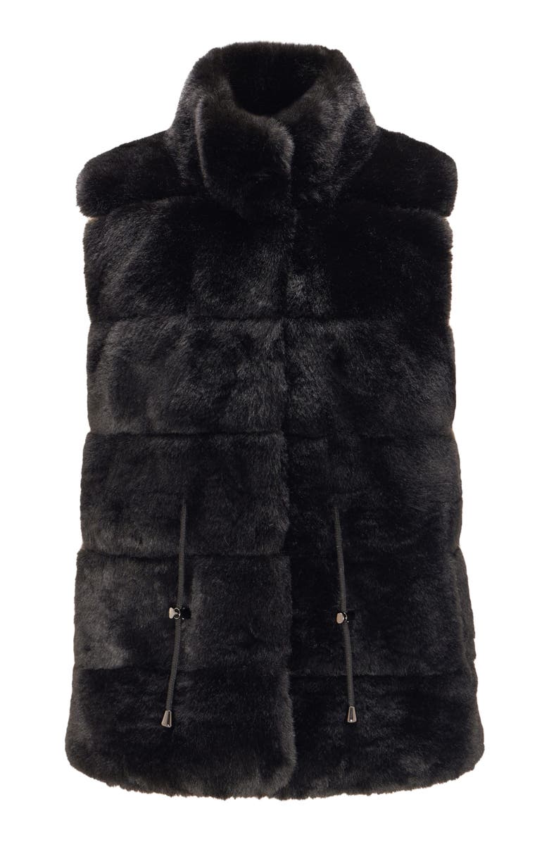 Lyla Grant Fur-Free Rex Rabbit (Faux Fur) Vest, Alternate, color, Black