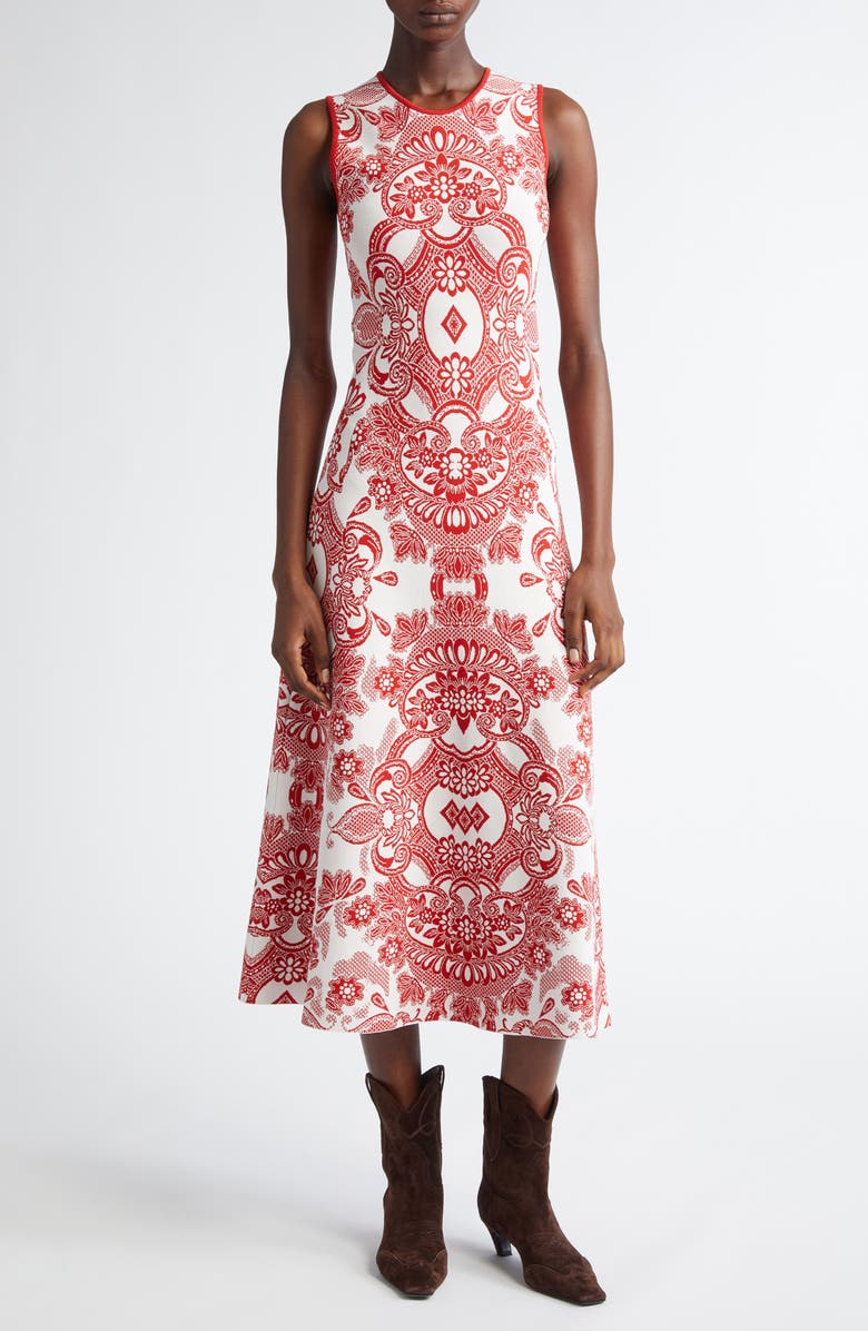 Etro Paisley Jacquard Midi Sweater Dress, Main, color, 