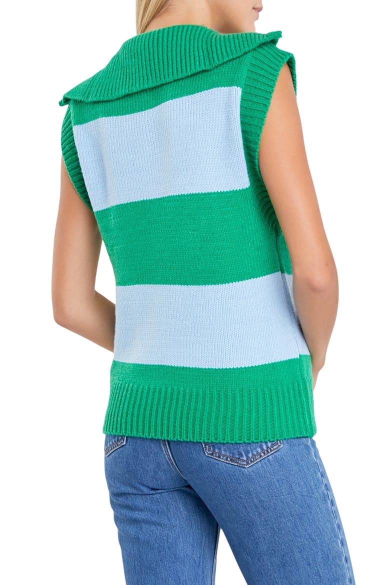 Stripe Sweater Vest, Alternate, color, BLUE/ GREEN