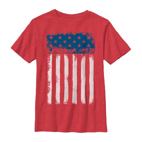 Boy's Lost Gods Fourth of July  Streak American Flag  Graphic T-Shirt