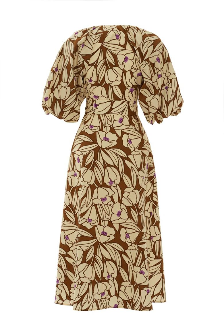 Bobo Midi Dress, Alternate, color, Brown