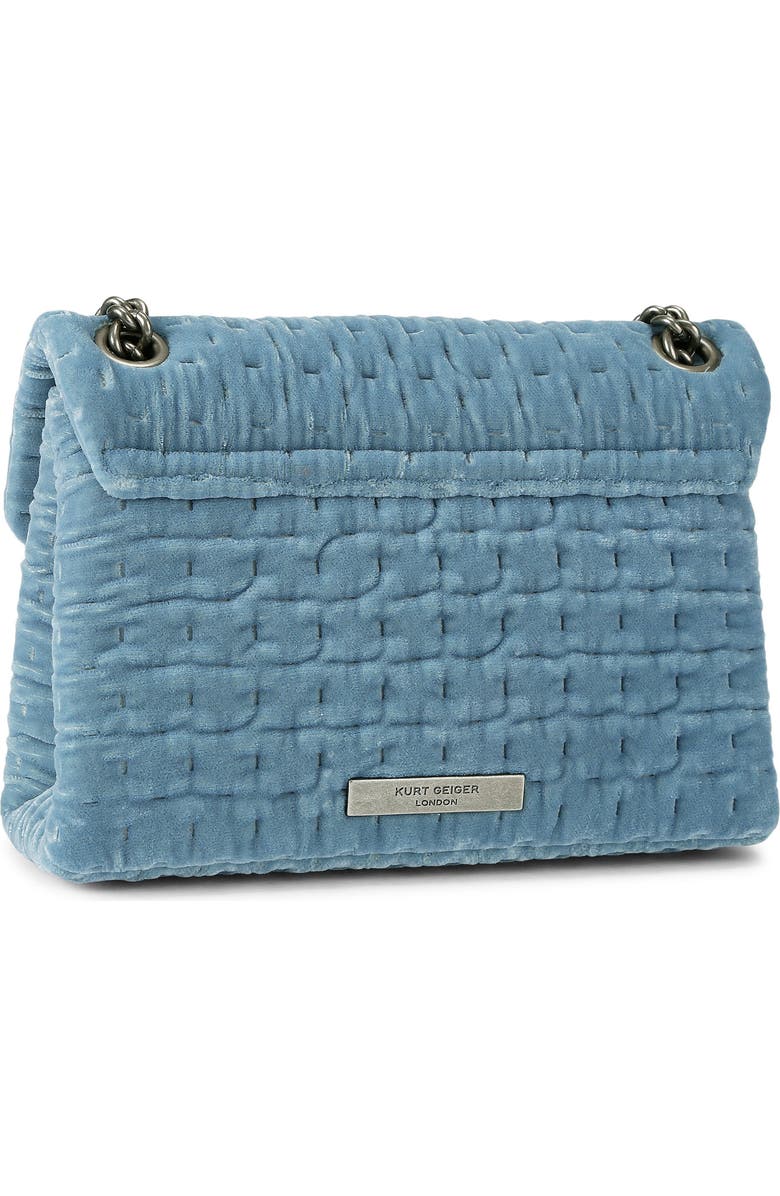 Kurt Geiger London Mini Kensington Velvet Crossbody Bag, Alternate, color, Medium Blue