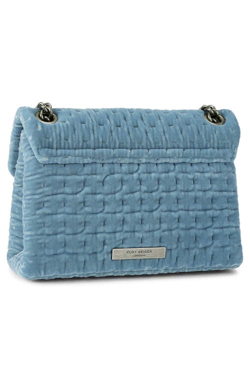 Kurt Geiger London Mini Kensington Velvet Crossbody Bag In Blue