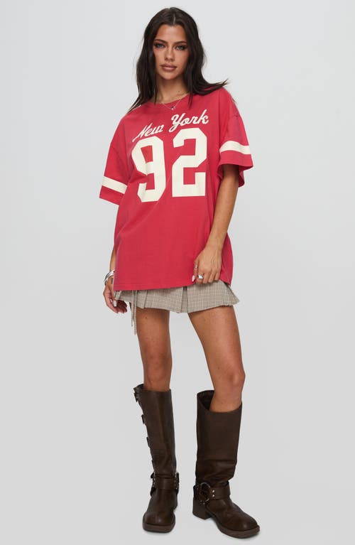 Princess Polly New York Oversize Cotton Graphic T-shirt In Red