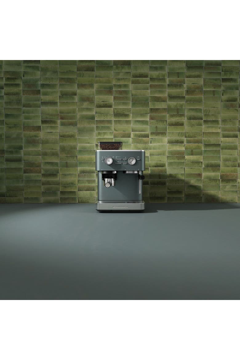 Semi Automatic Espresso Machine with Burr Grinder, Alternate, color, Juniper