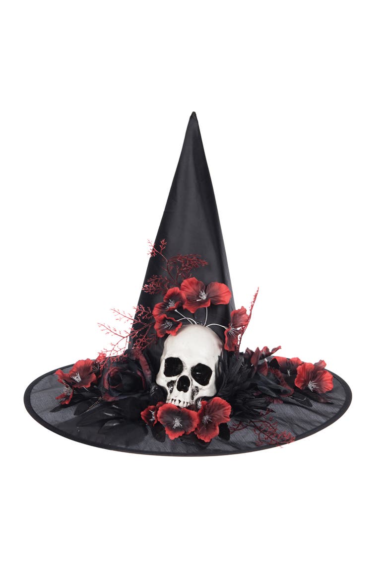 Witch and Skull Costume Hat, Main, color, White