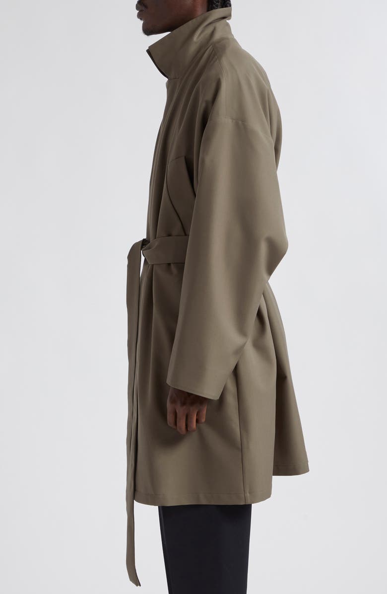 Fear of God Virgin Wool Crepe Three-Quarter Length Trench Coat, Alternate, color, 