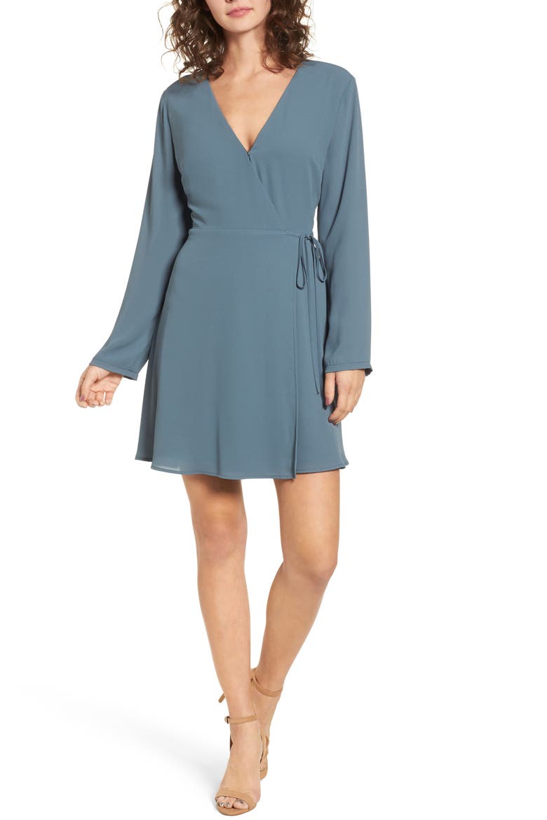 Elly Wrap Dress, Alternate, color, STORMY WEATHER
