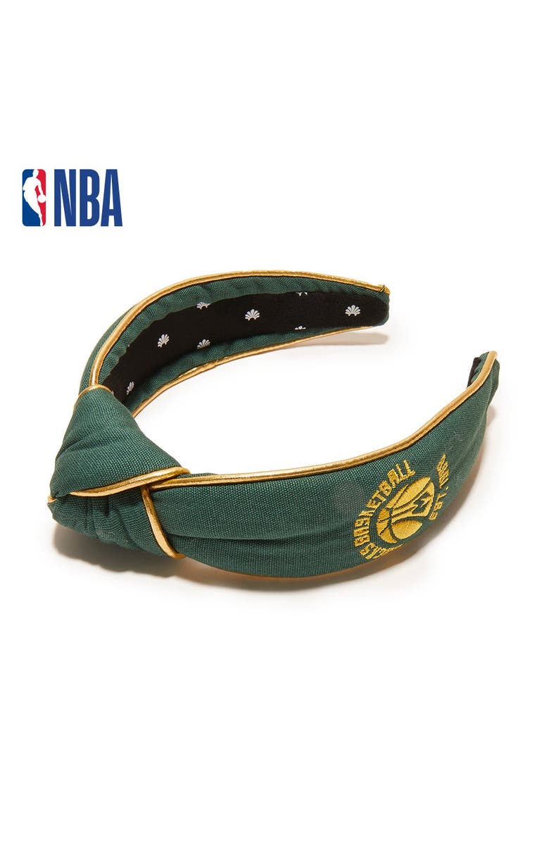 Lele Sadoughi NBA Milwaukee Bucks Embroidered Headband, Main, color, 
