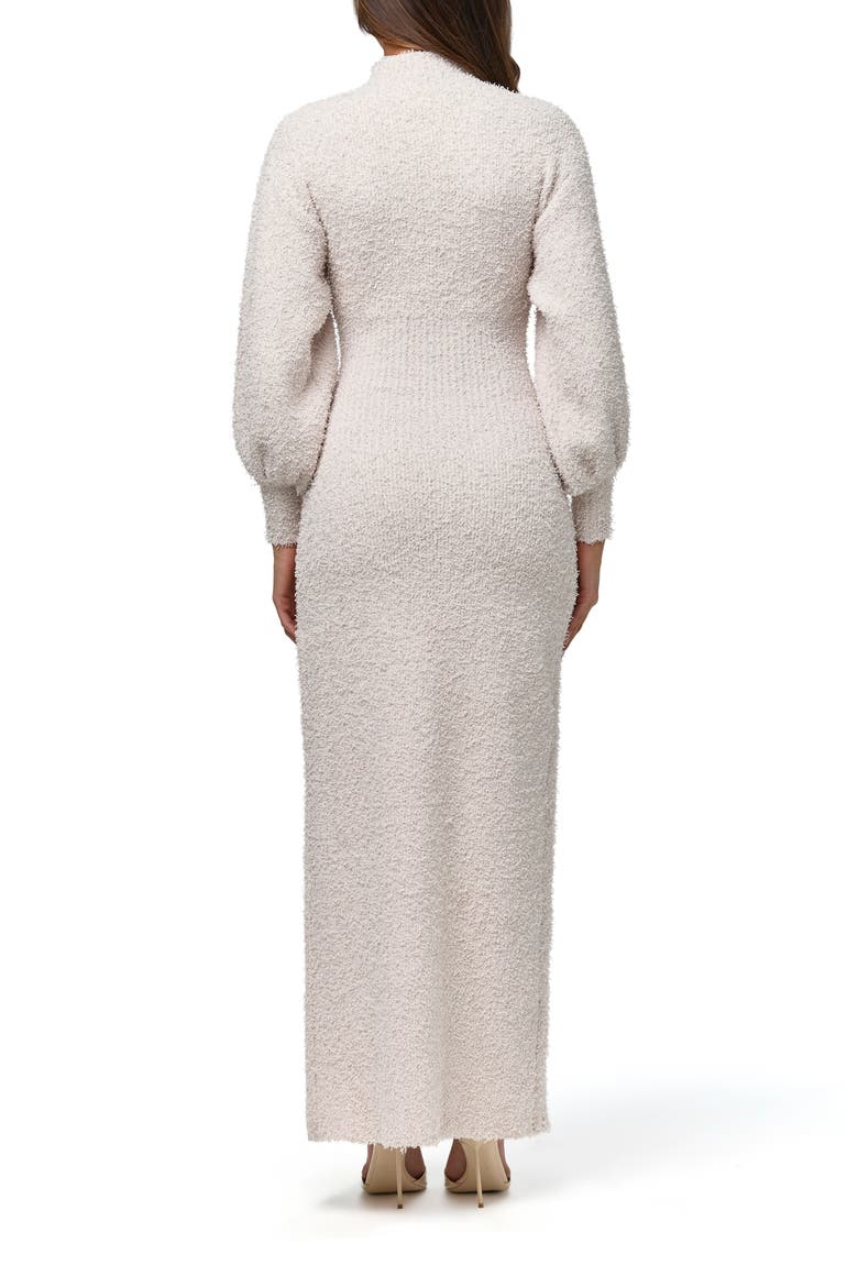 Fuzzy Knit Maxi Dress, Alternate, color, BONE