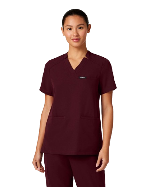 Helia Women's 3-Pocket Slim Notched V-Neck Scrub Top