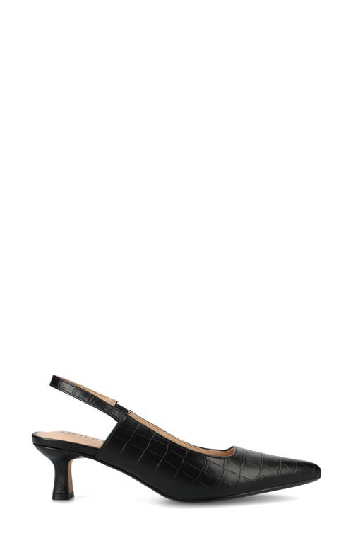 Journee Collection Women's Paulina Pointed Toe Slingback Pumps In Croco/black