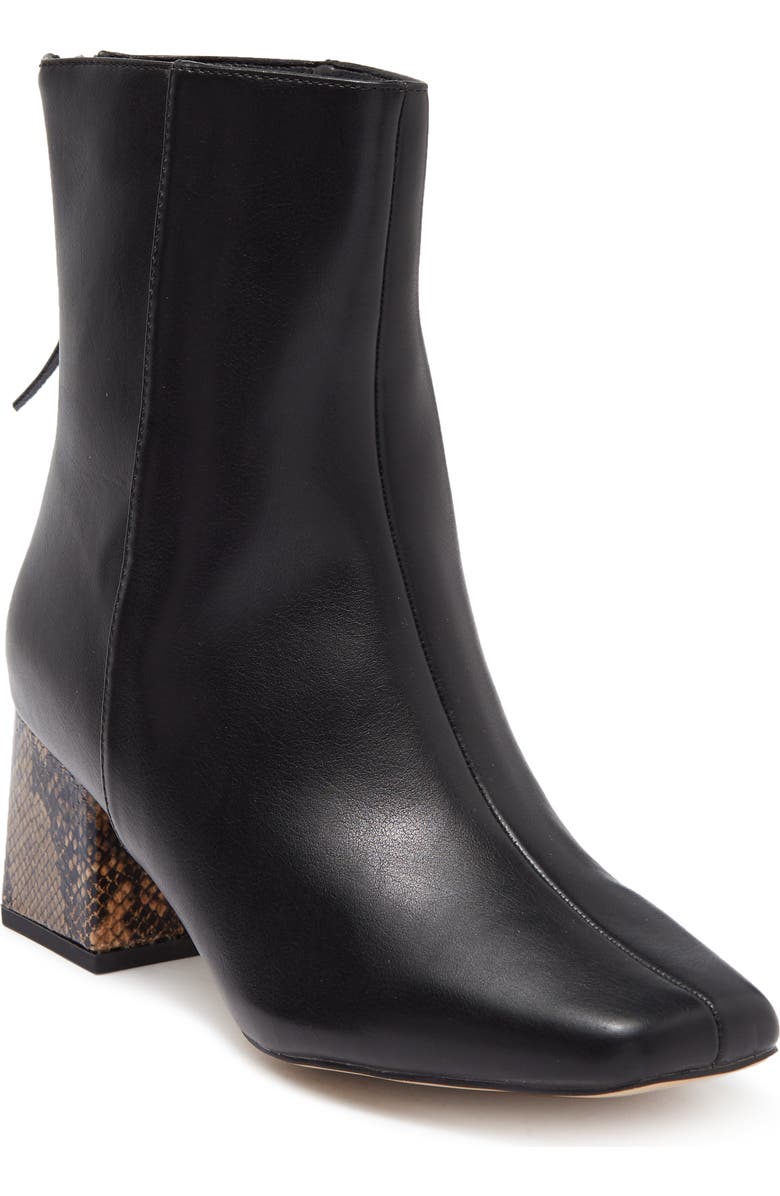 French Connection Zip Back Contrast Heel Boot, Main, color,