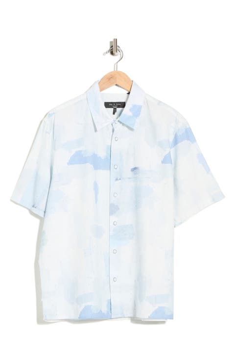Danny Short Sleeve Linen & Cotton Button-Up Shirt
