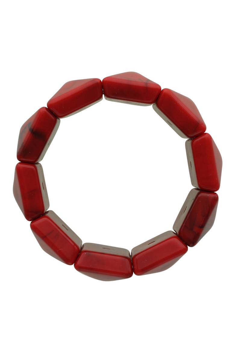 Cammie Resin Stretch Bracelet, Alternate, color, RED / BLACK
