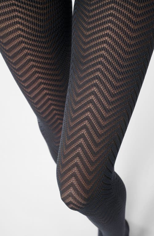 Oroblu Herringbone Opaque Tights In Black