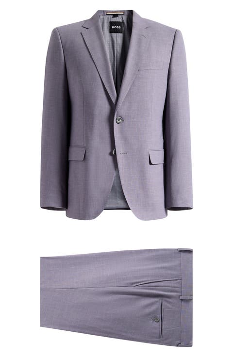 Huge Medium Purple Mélange Wool Suit (Regular & Big)