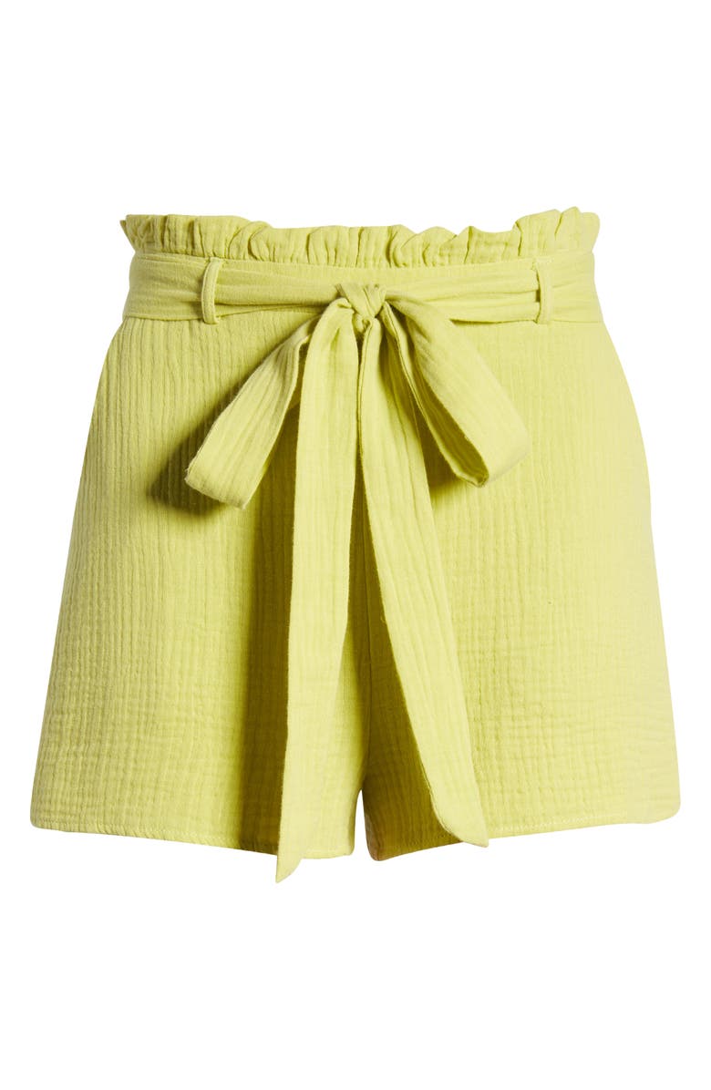 Lulus Friendship Cotton Paperbag Waist Shorts, Alternate, color, 