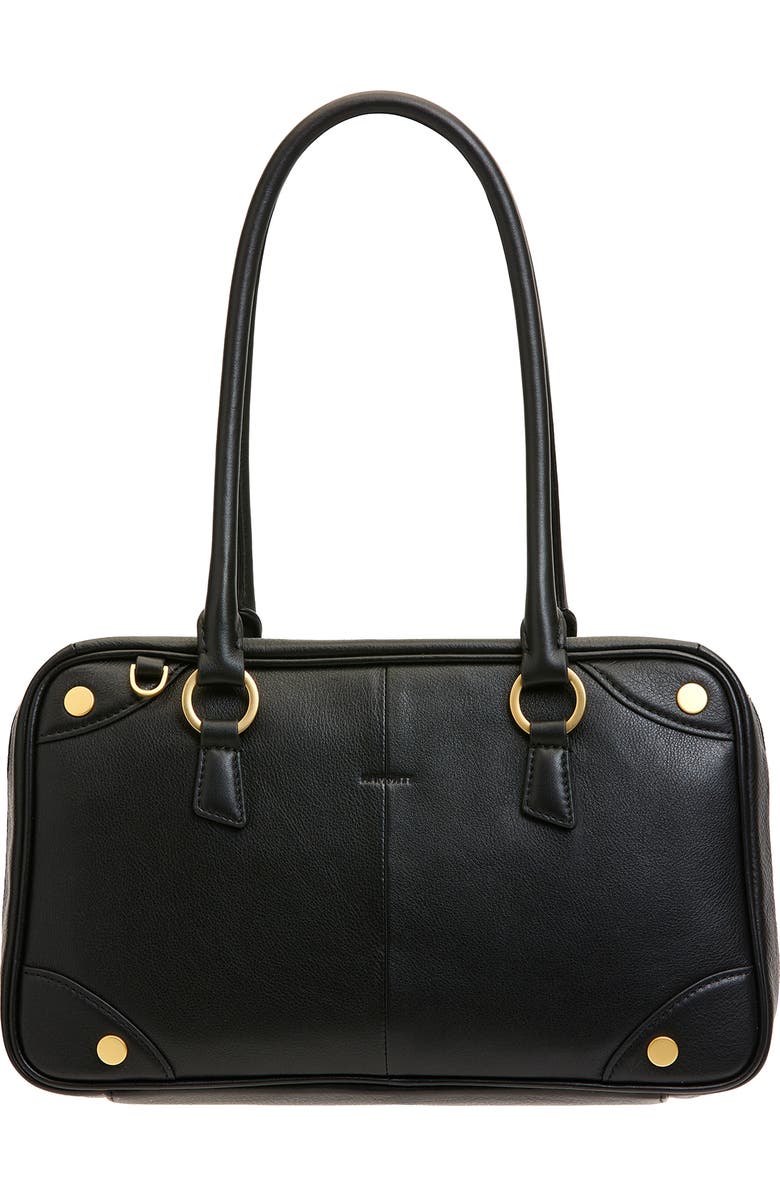 HAMMITT Medium Meredith Leather Shoulder Bag, Main, color, Black/ Brushed Gold