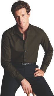 Charles Tyrwhitt Non-Iron Poplin Cutaway Slim Fit Shirt Single Cuff