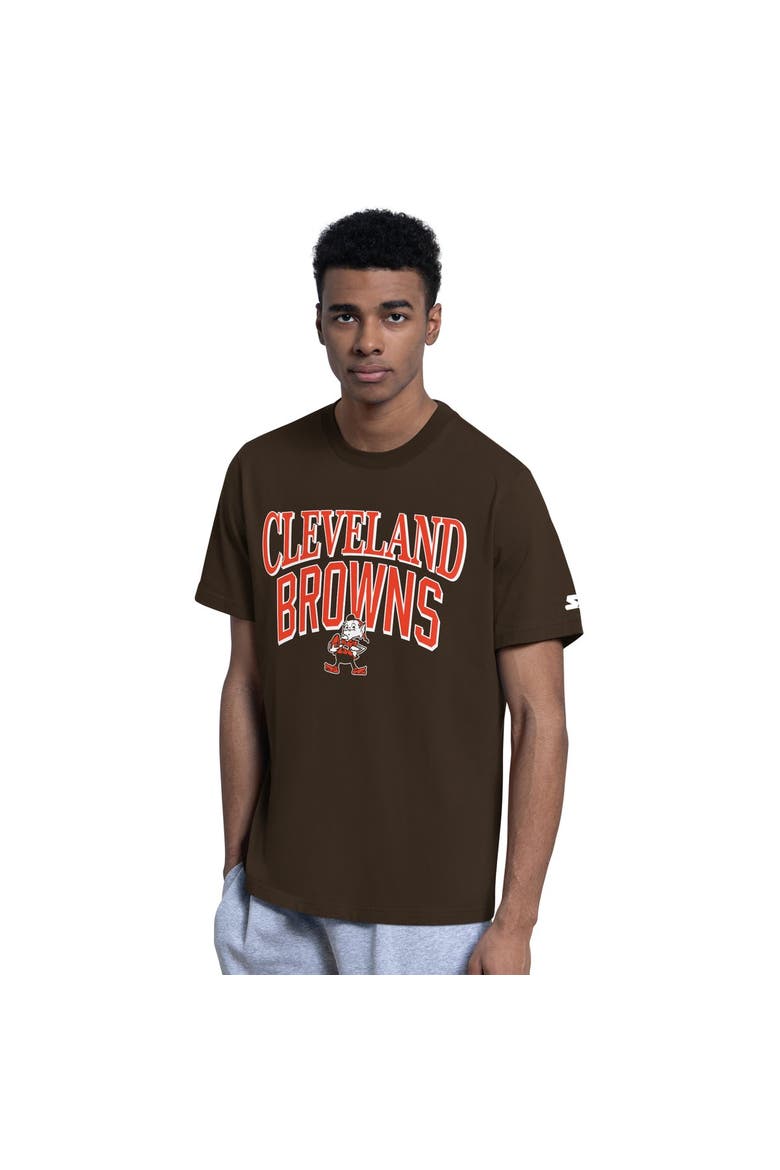 Men's Starter  Brown/Heather Gray Cleveland Browns Two-Pack Throwback Logo T-Shirt Set, Alternate, color, Brown