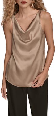 Donna Karan New York Cowl Neck Charmeuse Tank