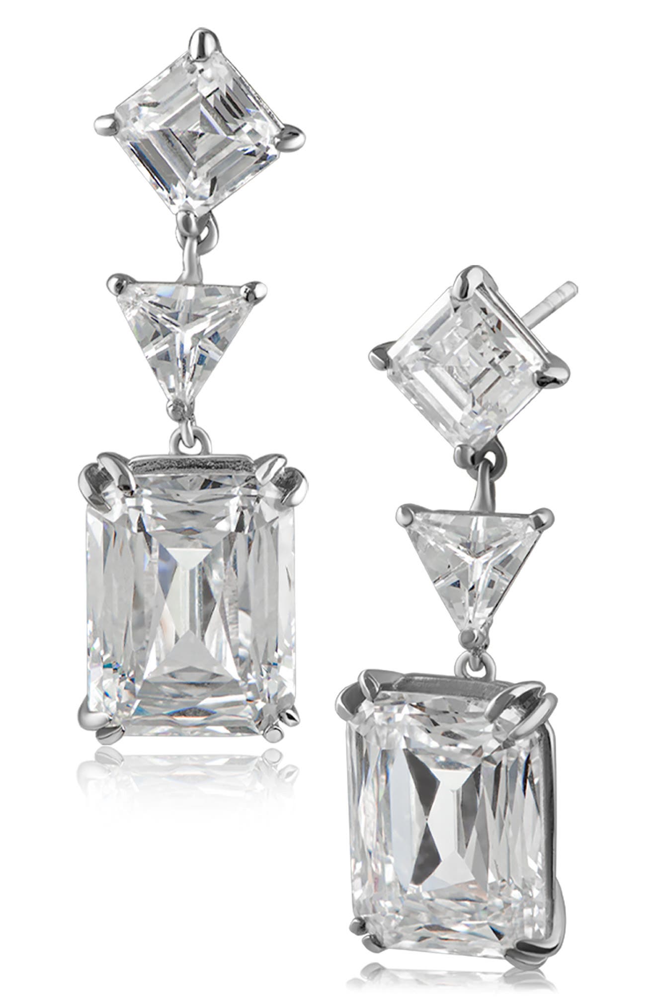 CZ by Kenneth Jay Lane Multi CZ Dangle Earrins