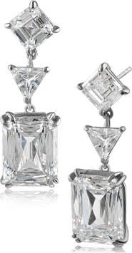 CZ by Kenneth Jay Lane Multi CZ Dangle Earrins