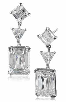 CZ by Kenneth Jay Lane Multi CZ Dangle Earrins