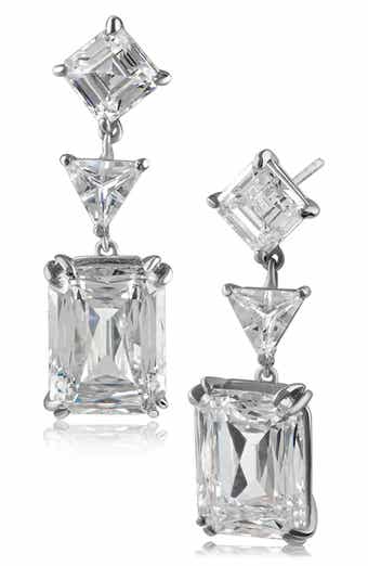 CZ by Kenneth Jay Lane Multi CZ Dangle Earrins