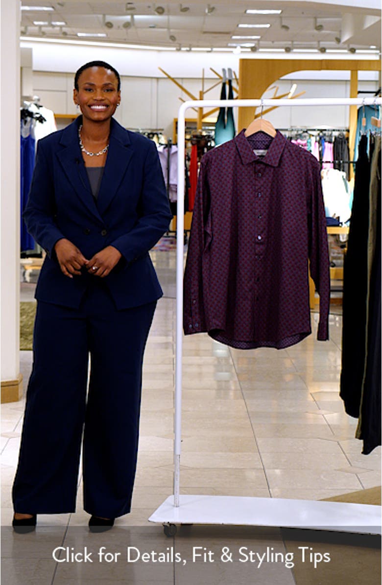 Jimmy OoohCotton<sup>®</sup> Geo Pattern Button-Up Shirt, sales video thumbnail