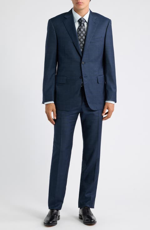 Siena Regular Fit Denim Effect Wool Suit