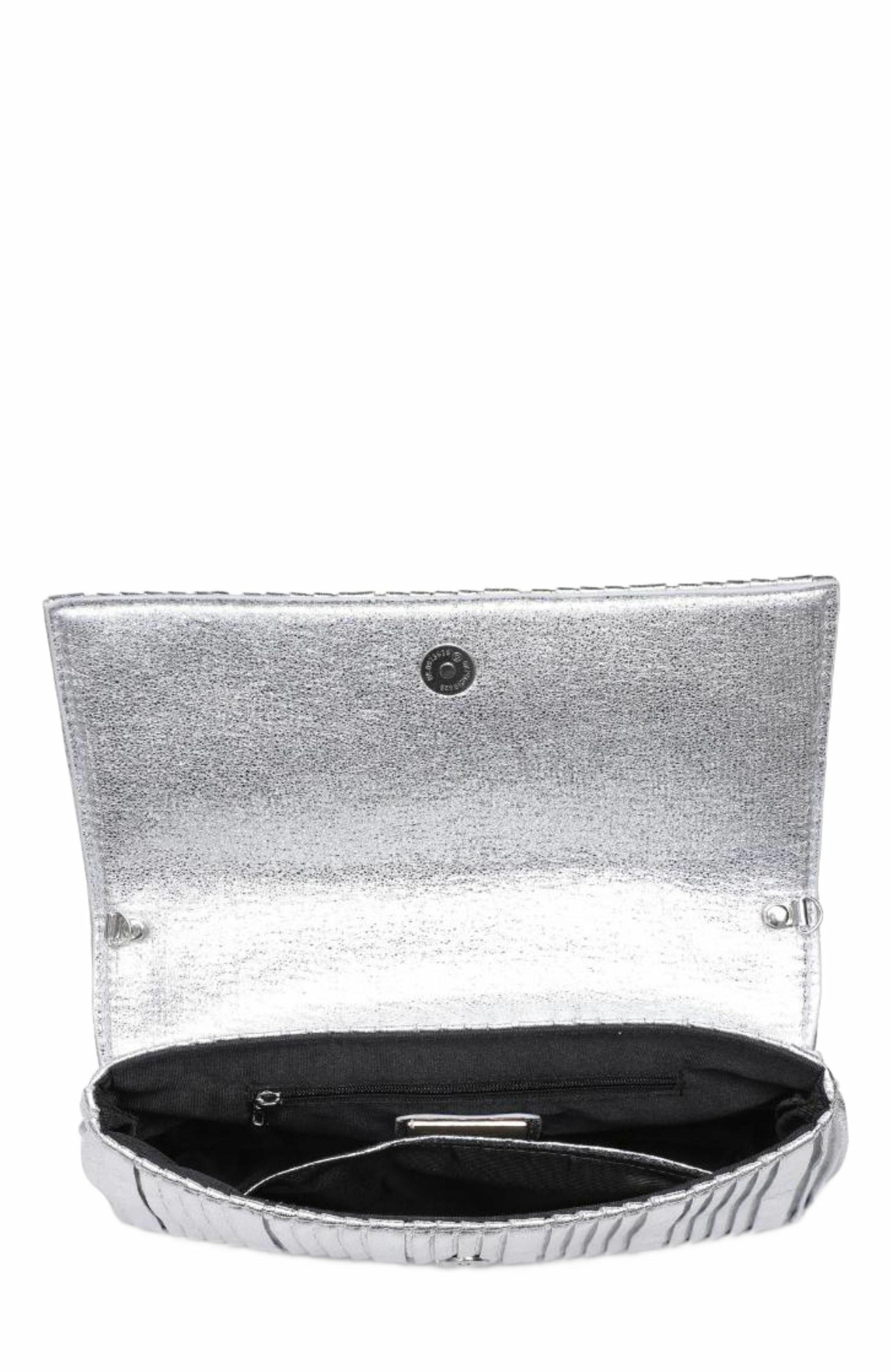 MODA LUXE Esmeralda Clutch, Alternate, color, Silver