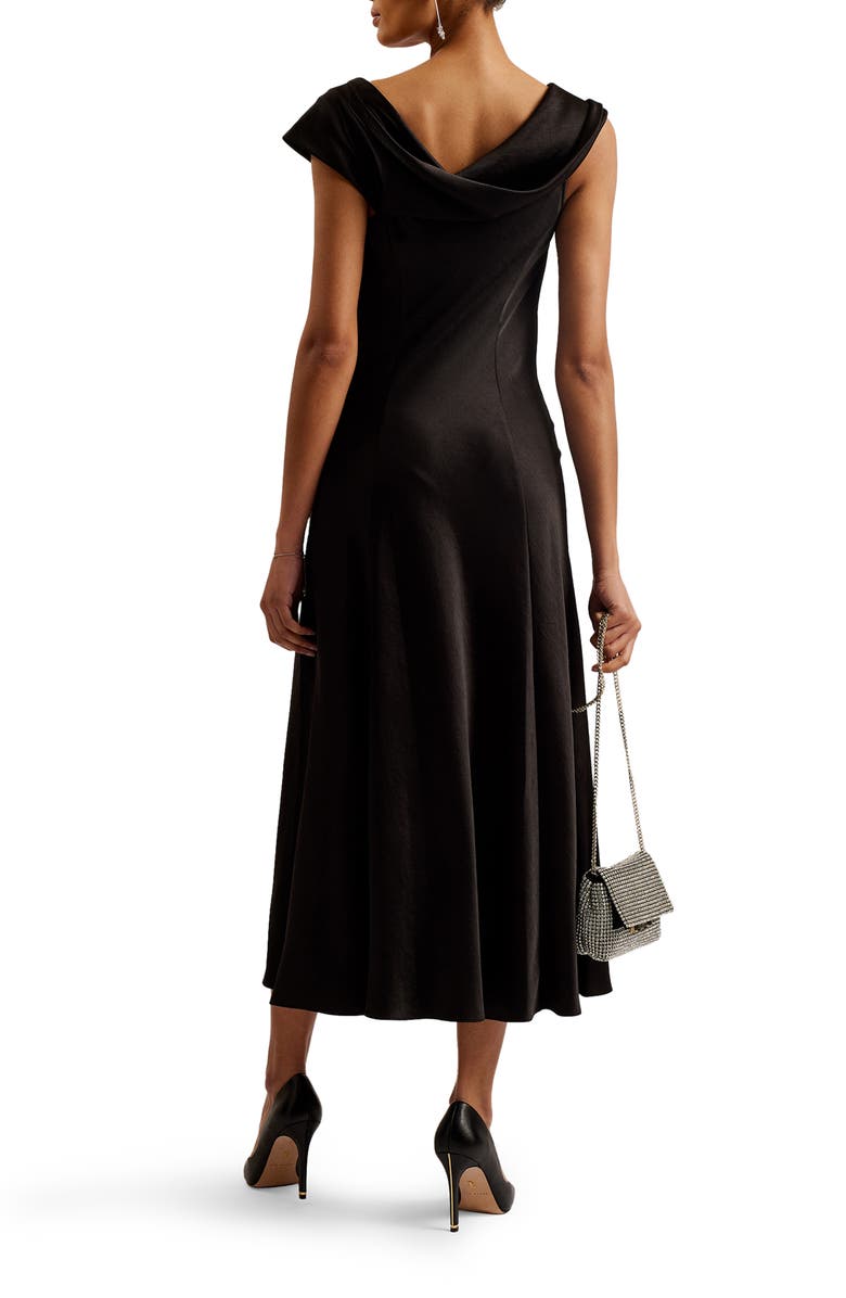 Ted Baker London Sirinna Draped Bias Cut Satin Midi Dress, Alternate, color,