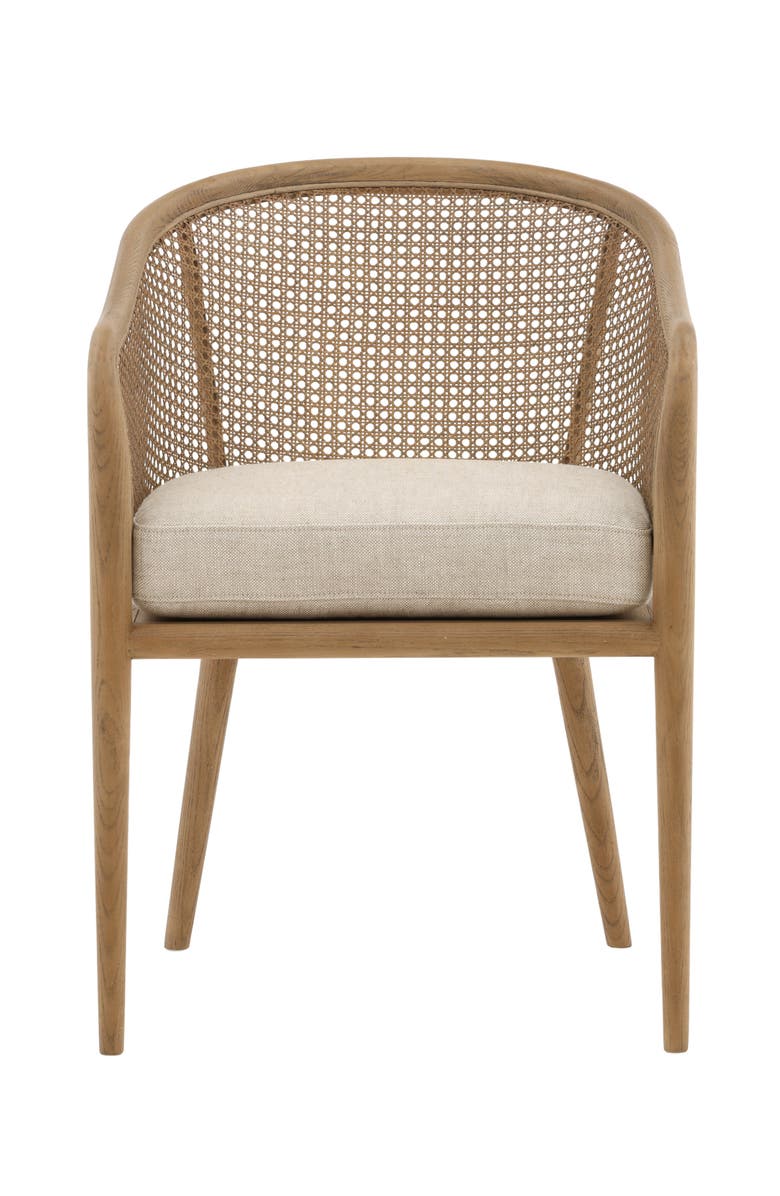 Dovetail Furniture Kendrix Cane Back Linen Dining Chair, Alternate, color, Beige