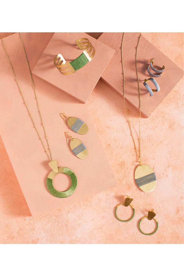 Kaia Hoop Earrings, Alternate, color, Olive Green