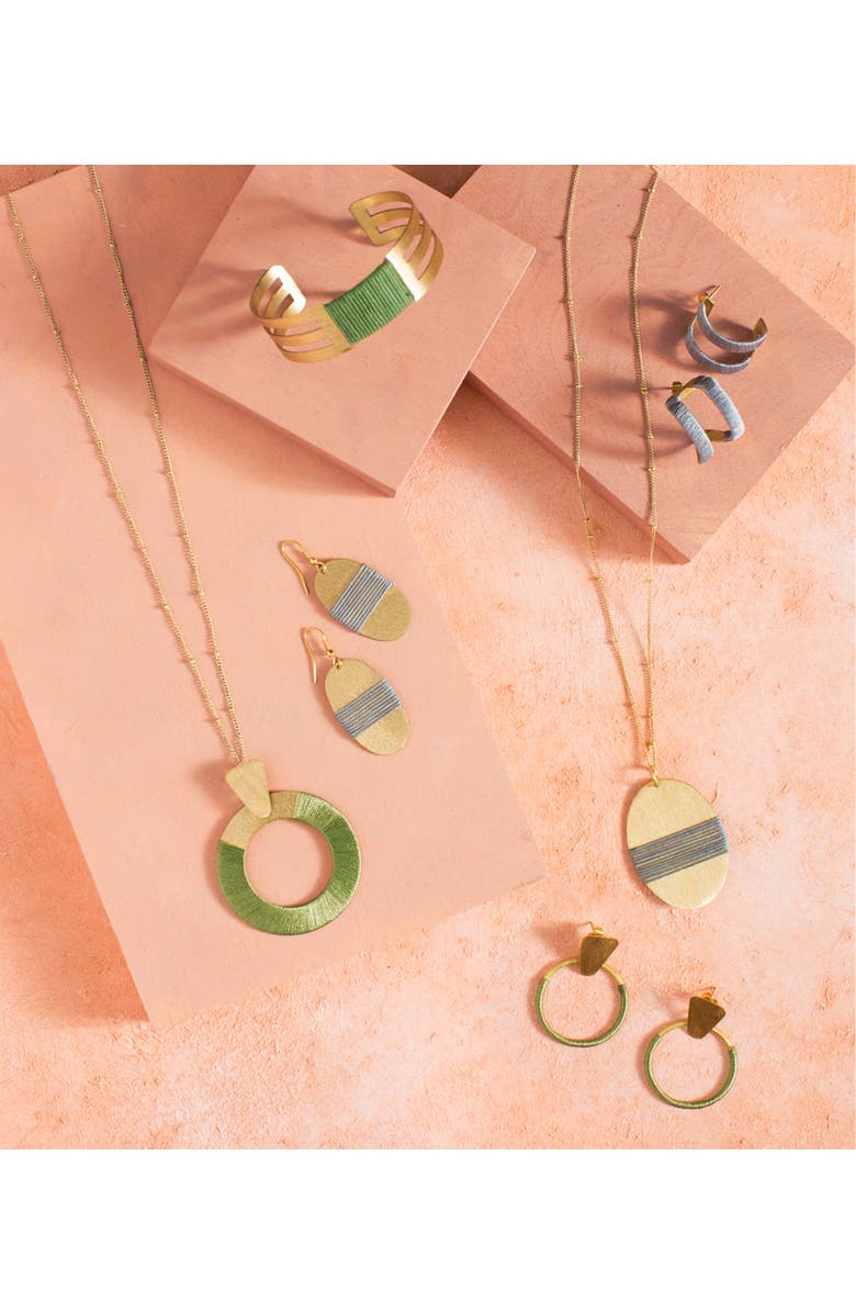 Matr Boomie Kaia Hoop Earrings, Alternate, color, Olive Green